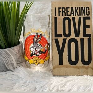 Vintage Warner Bros. Looney Tunes Happy Birthday Bugs Bunny Drinking Glass 1990